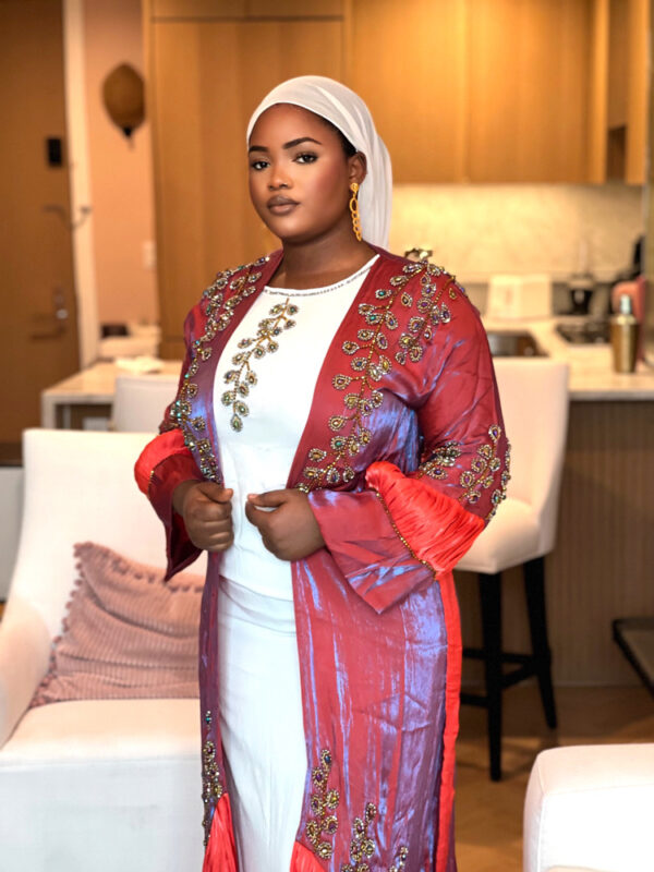 ANNIE DIAMOND ORANGE ABAYA - Image 3