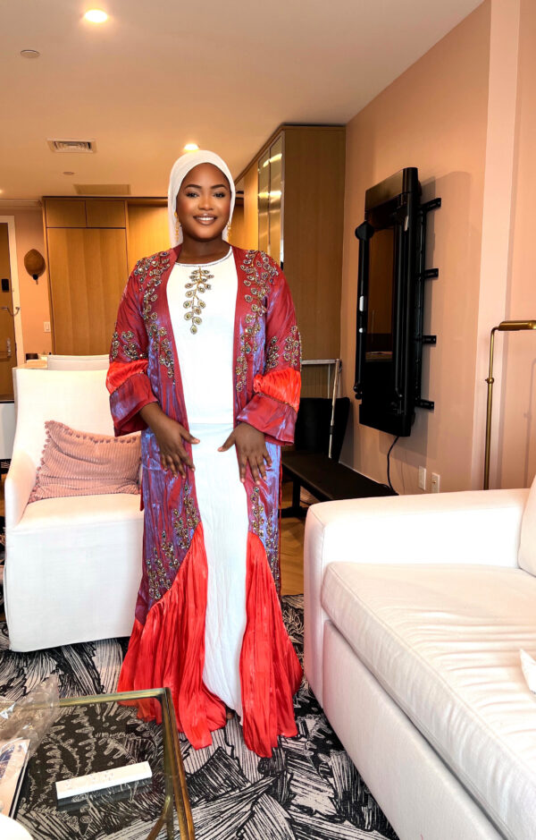 ANNIE DIAMOND ORANGE ABAYA - Image 2
