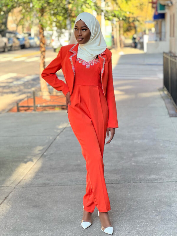 CLARISSE JUMPSUIT & BLAZER ORANGE - Image 2