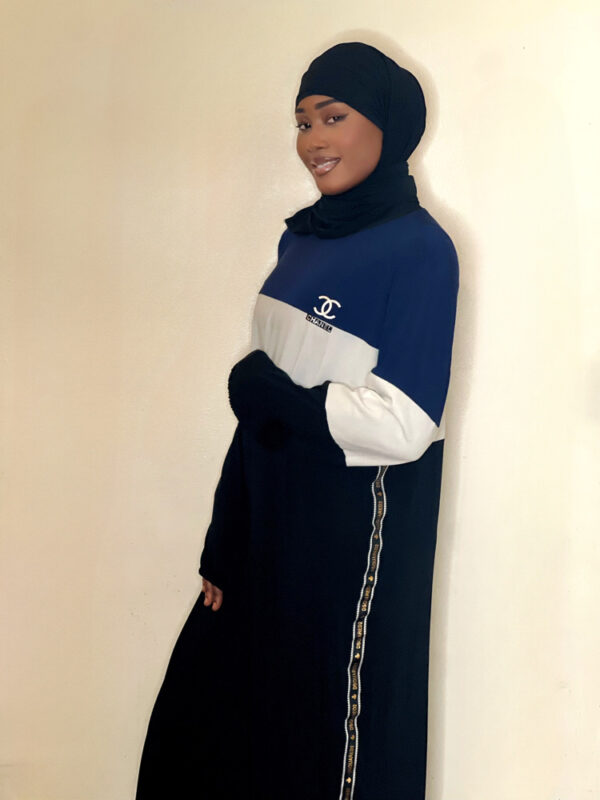 SALMA LONG 3 SIDED DRESS-NAVY - Image 2