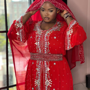 Thrift-Dalia Red Kaftan