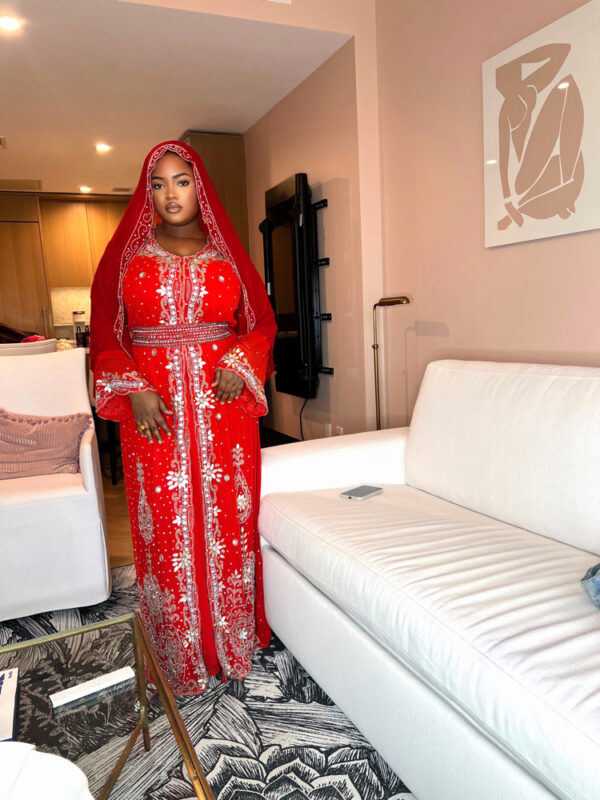 Thrift-Dalia Red Kaftan - Image 3