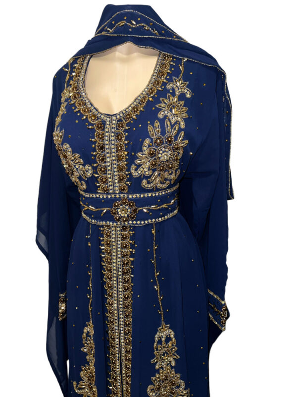 Thrift-Kayla Dark Blue Kaftan