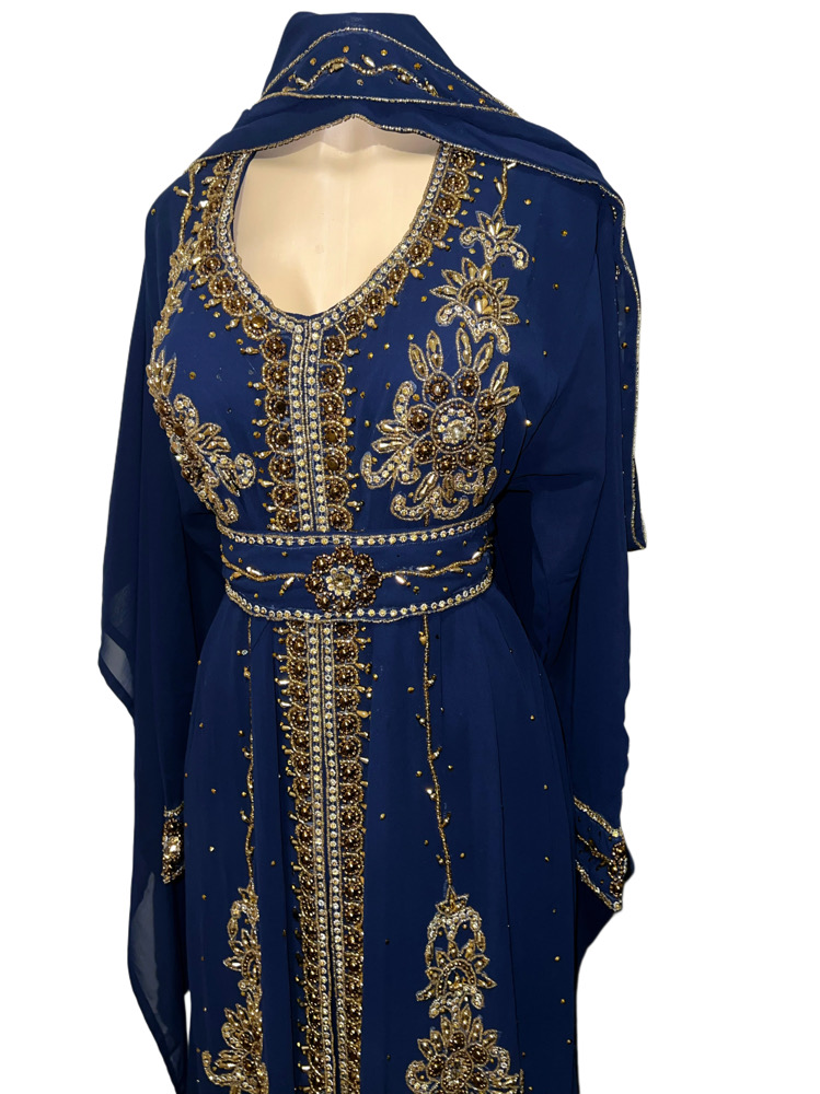 Thrift-Kayla Dark Blue Kaftan