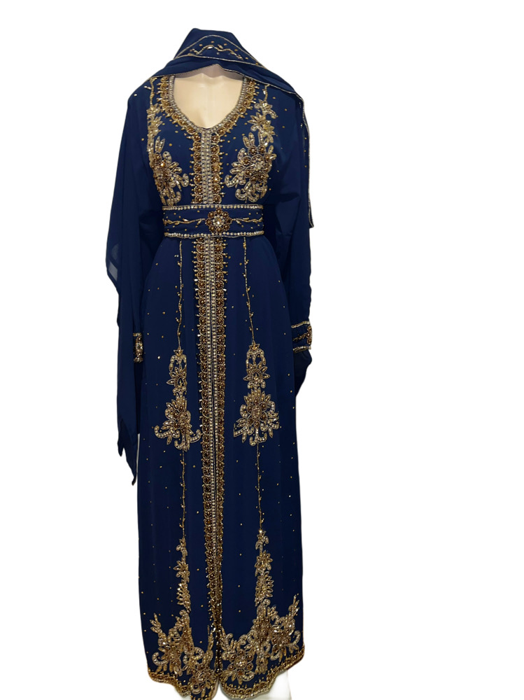 Thrift-Kayla Dark Blue Kaftan
