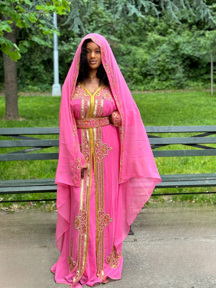 ANGIE PINK KAFTAN DRESS